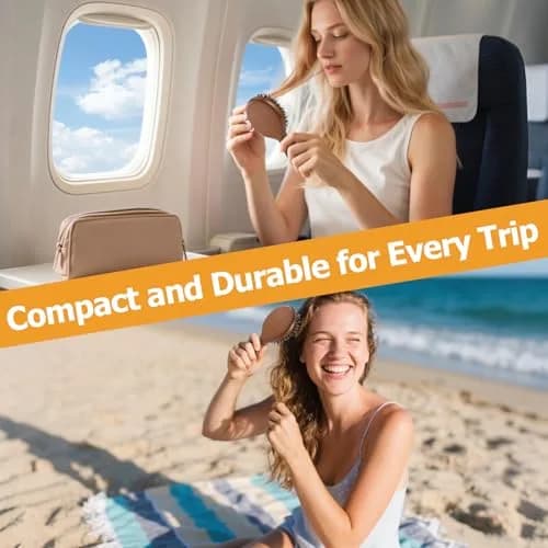 Ancable Travel Folding Hair Brush, Mini Boar Bristle Hair Brush 5.6 inches (1.79 oz) | Detangles & Adds Shine thumbnail 8
