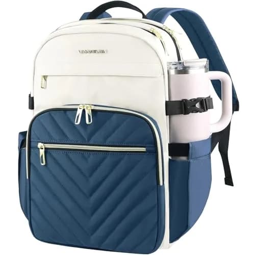 VANKEAN 15.6 Inch Laptop Backpack for Women Large Capacity 32cm (12.6in) W x 43cm (16.9in) H x 20cm (7.9in) D | Water-Resistant Travel & College Daypack thumbnail 1