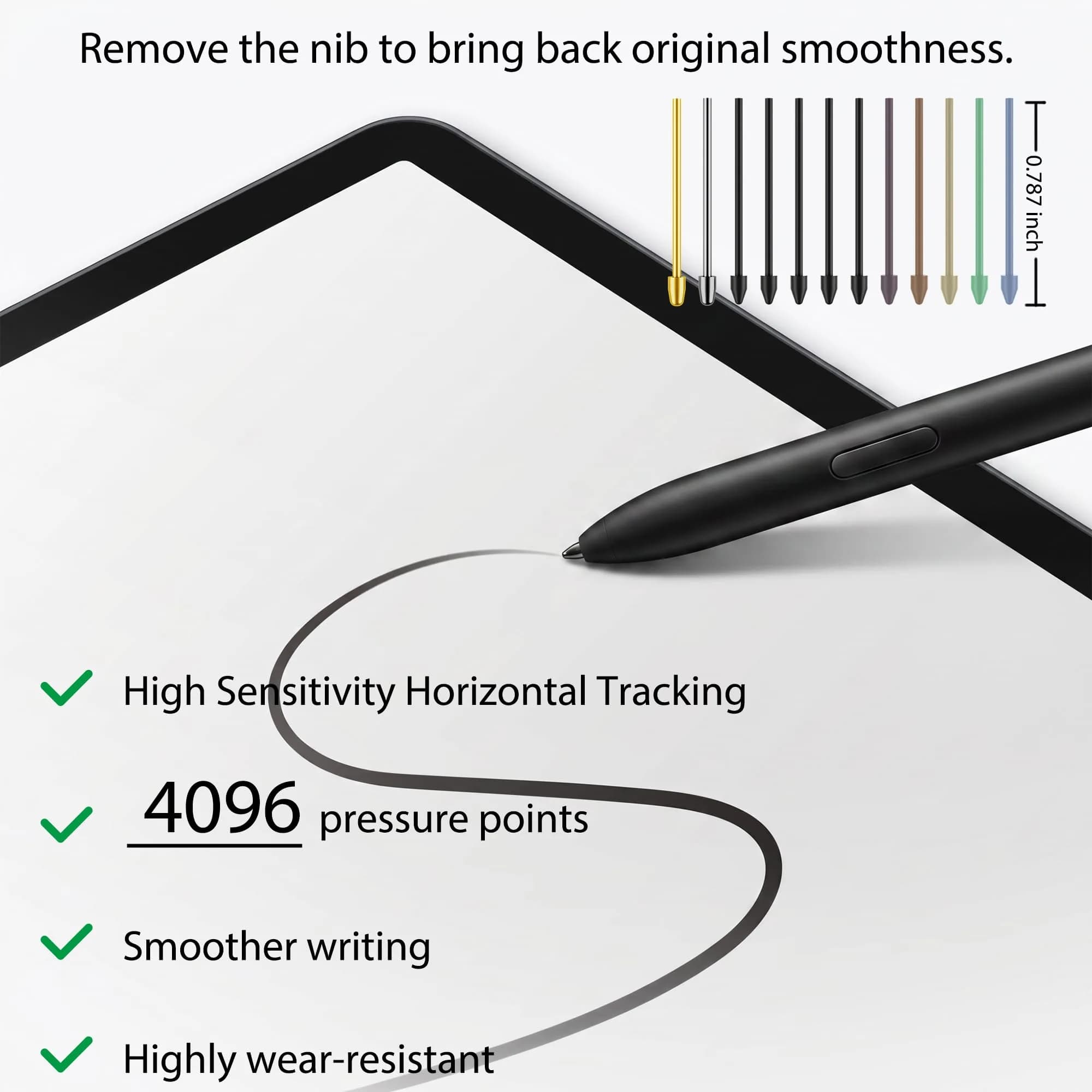 NWANTF Metal S Pen Nibs Replacement Set (10 pcs) | Compatible with Samsung Galaxy Tab S10/S9/S8/S7/S6, S26/S25/S24/S23/S22 Ultra, Note 20/10 Series - view 3