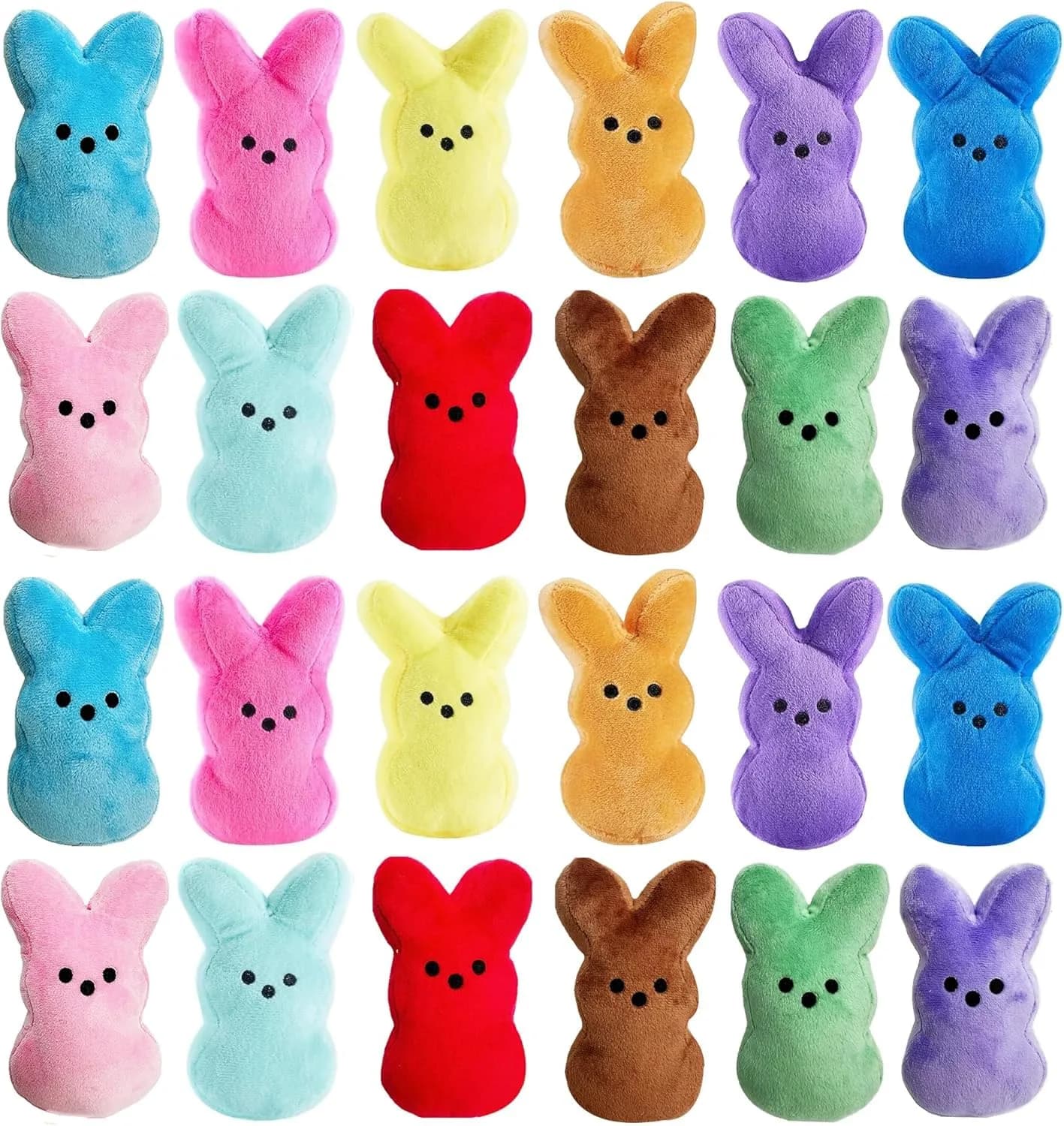 Rdogeia 24PCS Easter Bunny Plush Toys Mini Stuffed Animals | Easter Basket Stuffers for Kids - main product image