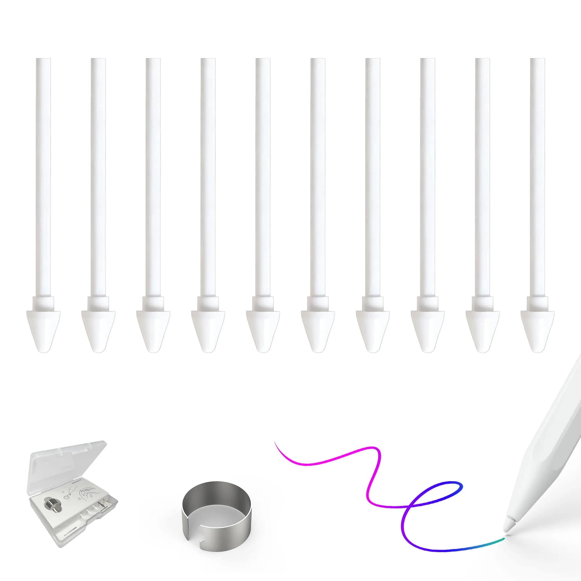 NWANTF Metal Nibs for Samsung Galaxy Tab S11/S11 Ultra S Pen | Durable, Precise, Easy Replacement — 10 plastic nibs
