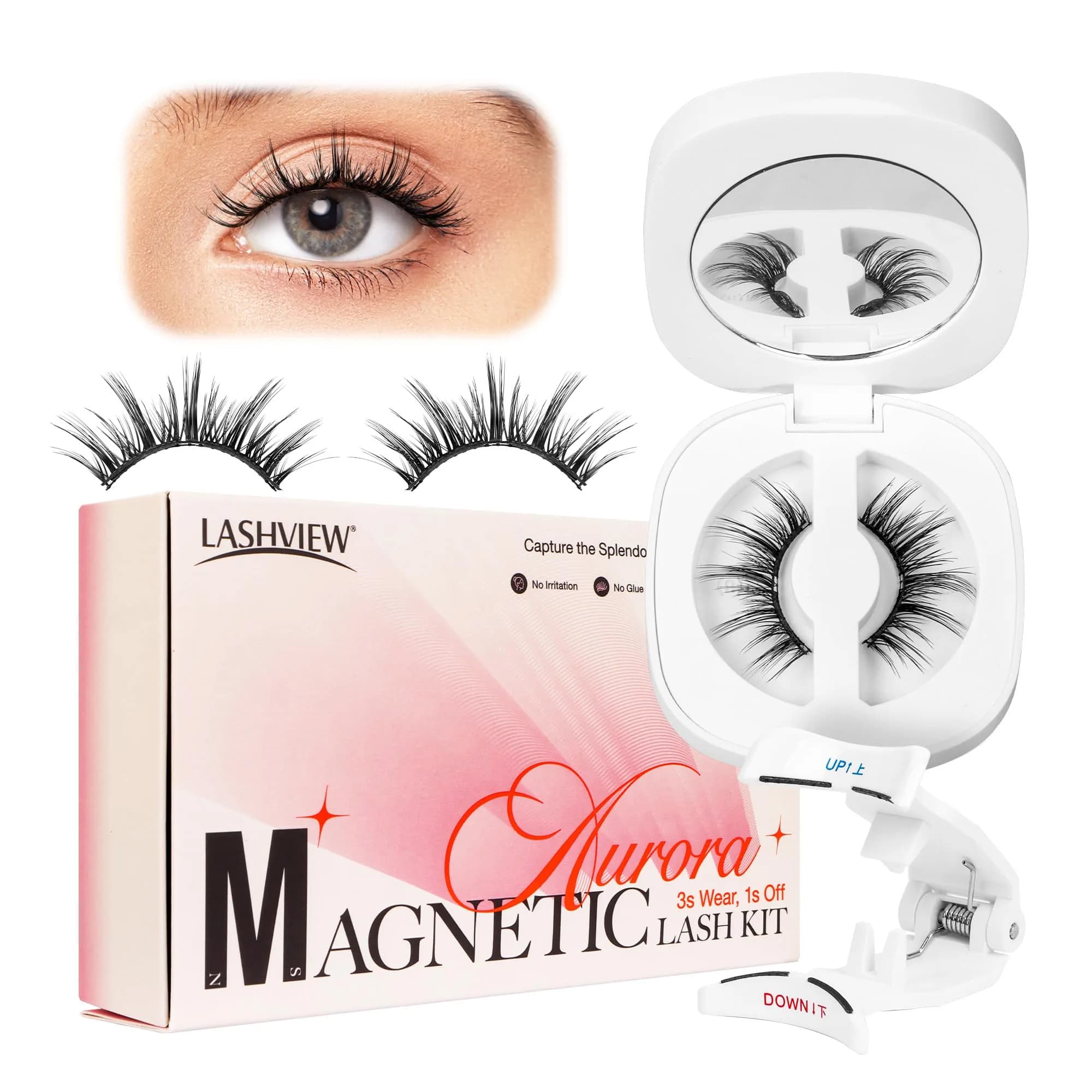 LASHVIEW A29 Magnetic Eyelashes - Natural Look, Reusable, No Glue Needed - main product image
