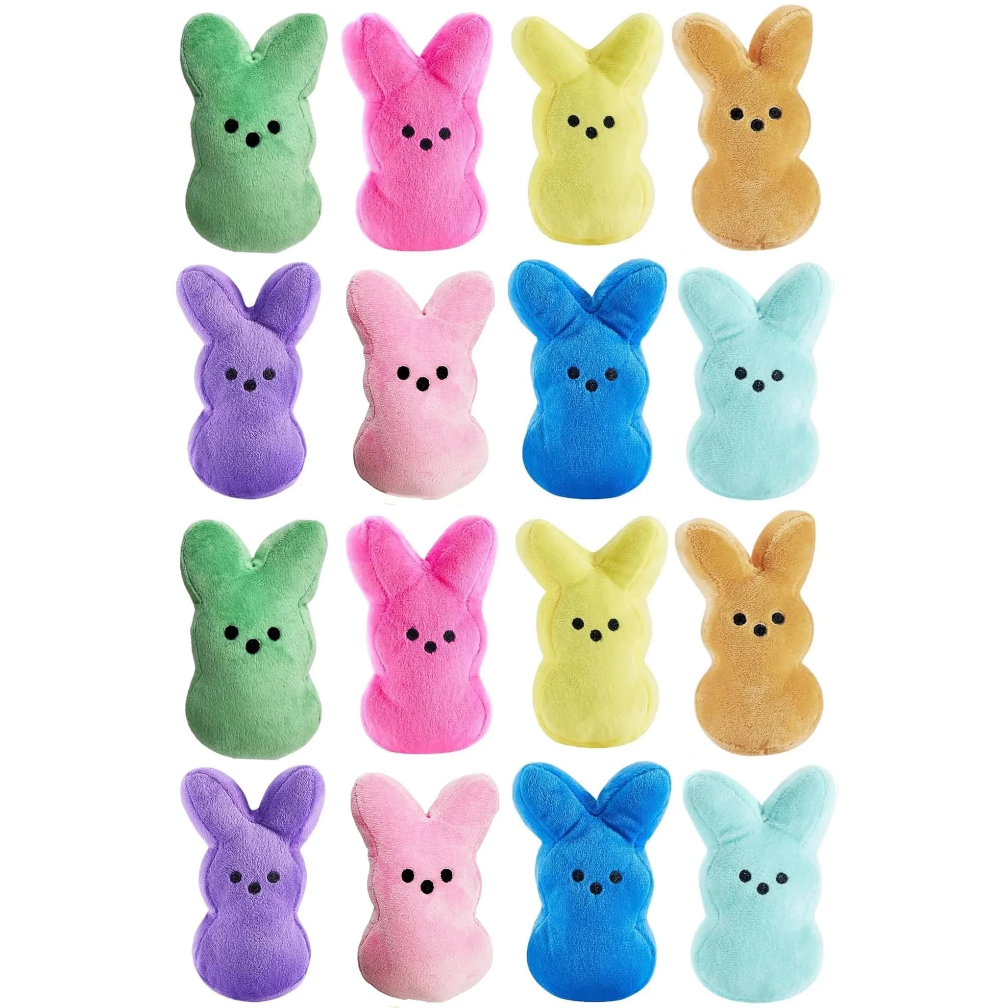 Rdogeia 16PCS Easter Stuffed Bunny Plush Toys (1 inch) | Colorful — Easter16