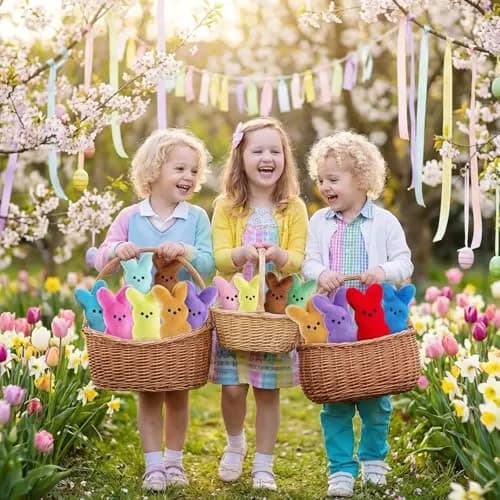 Rdogeia 16PCS Easter Stuffed Bunny Plush Toys (1 inch) | Colorful thumbnail 5