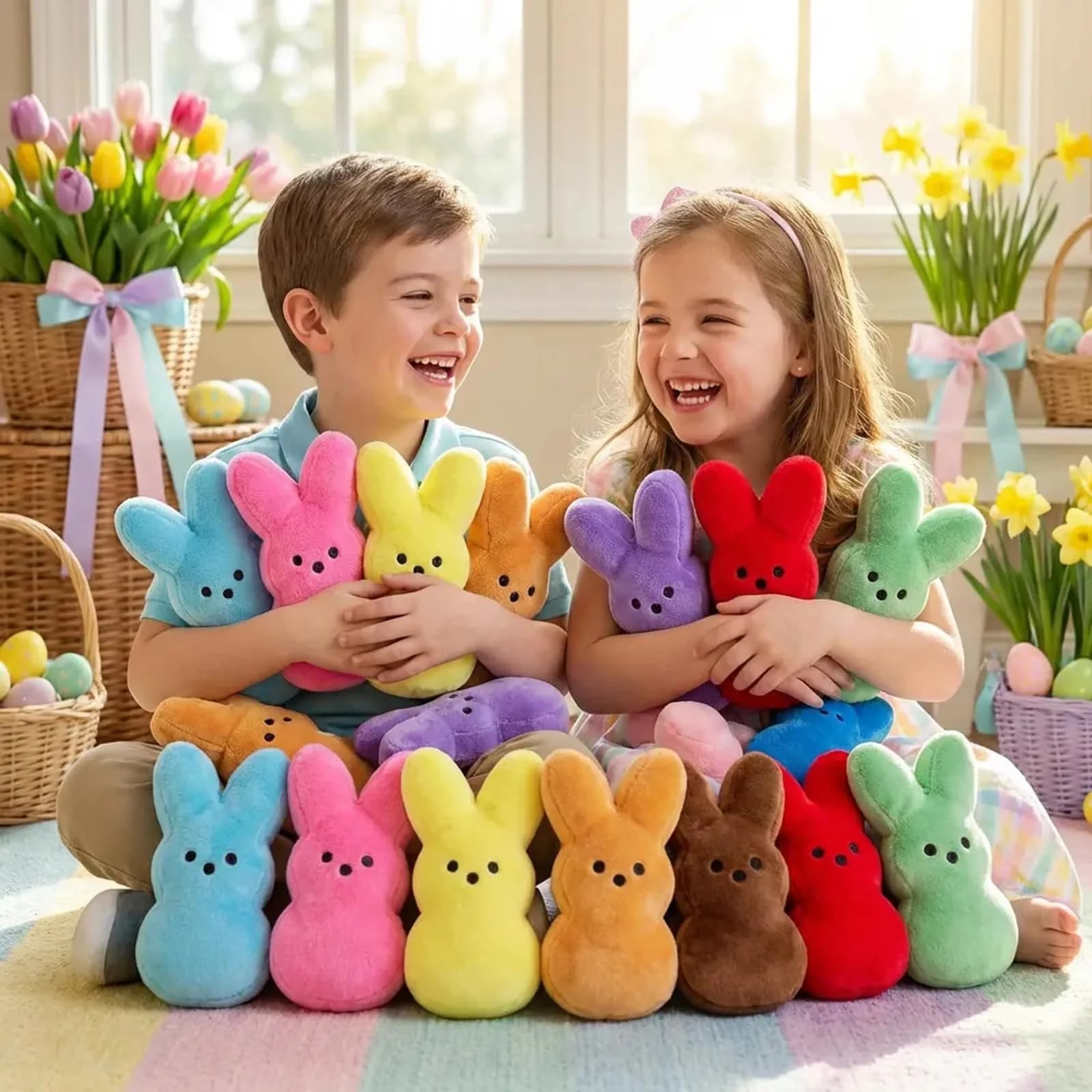 Rdogeia 16PCS Easter Stuffed Bunny Plush Toys (1 inch) | Colorful - view 6