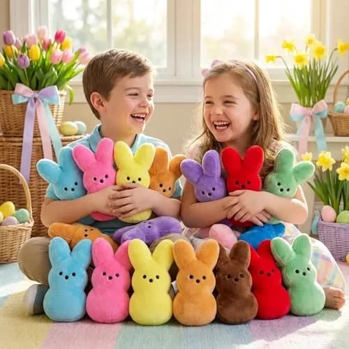 Rdogeia 16PCS Easter Stuffed Bunny Plush Toys (1 inch) | Colorful thumbnail 6