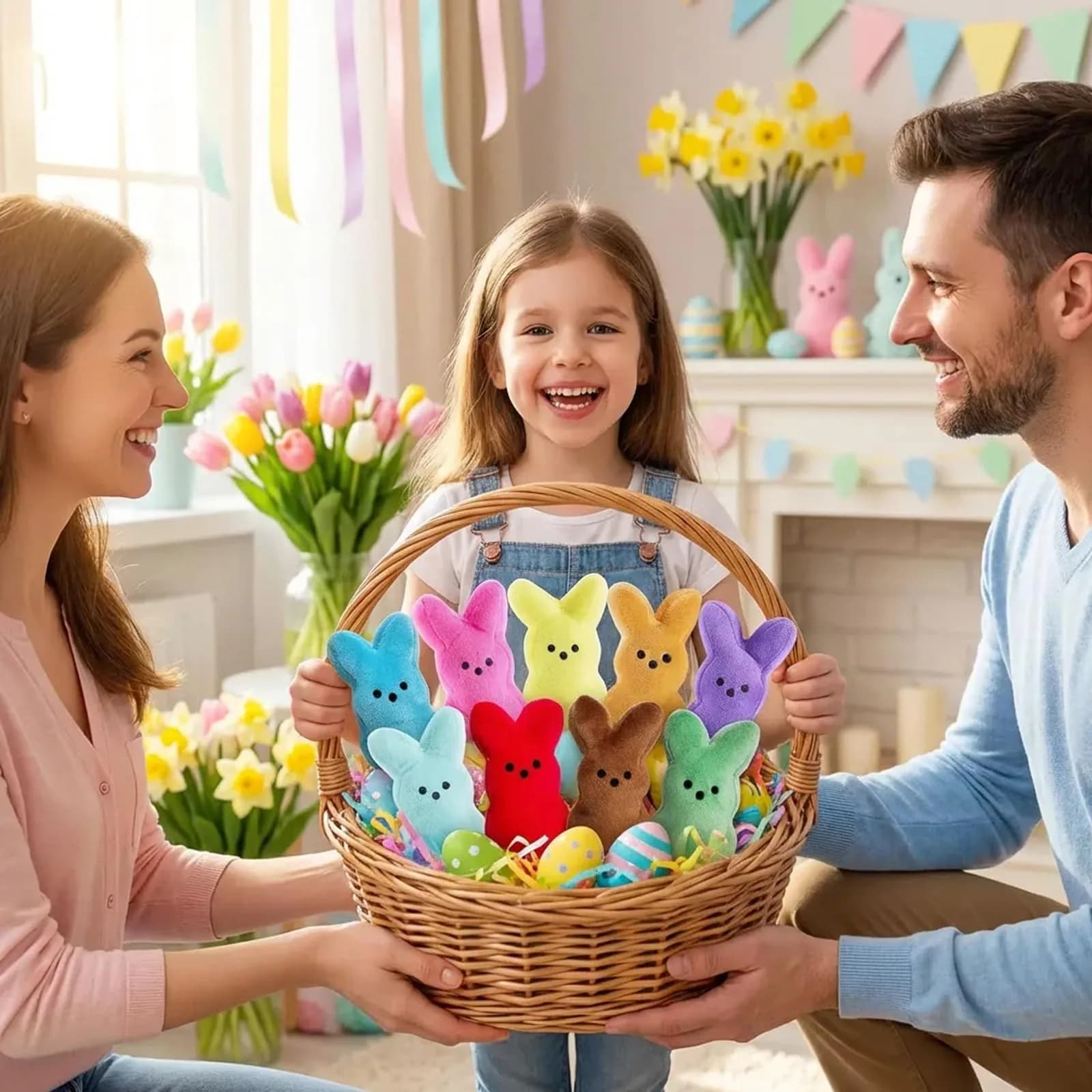 Rdogeia 16PCS Easter Stuffed Bunny Plush Toys (1 inch) | Colorful - view 4