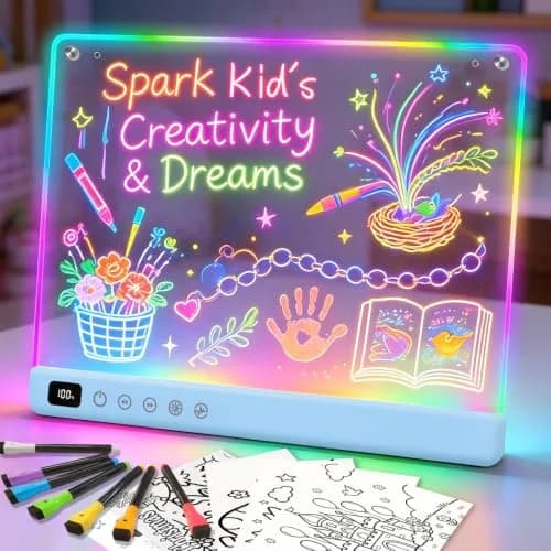 LUMIBOARD LED Drawing Board 13 Light Effects 36.8cm x 27.9cm (14.5" x 11") | Rechargeable Glow Doodle Tablet for Kids thumbnail 1