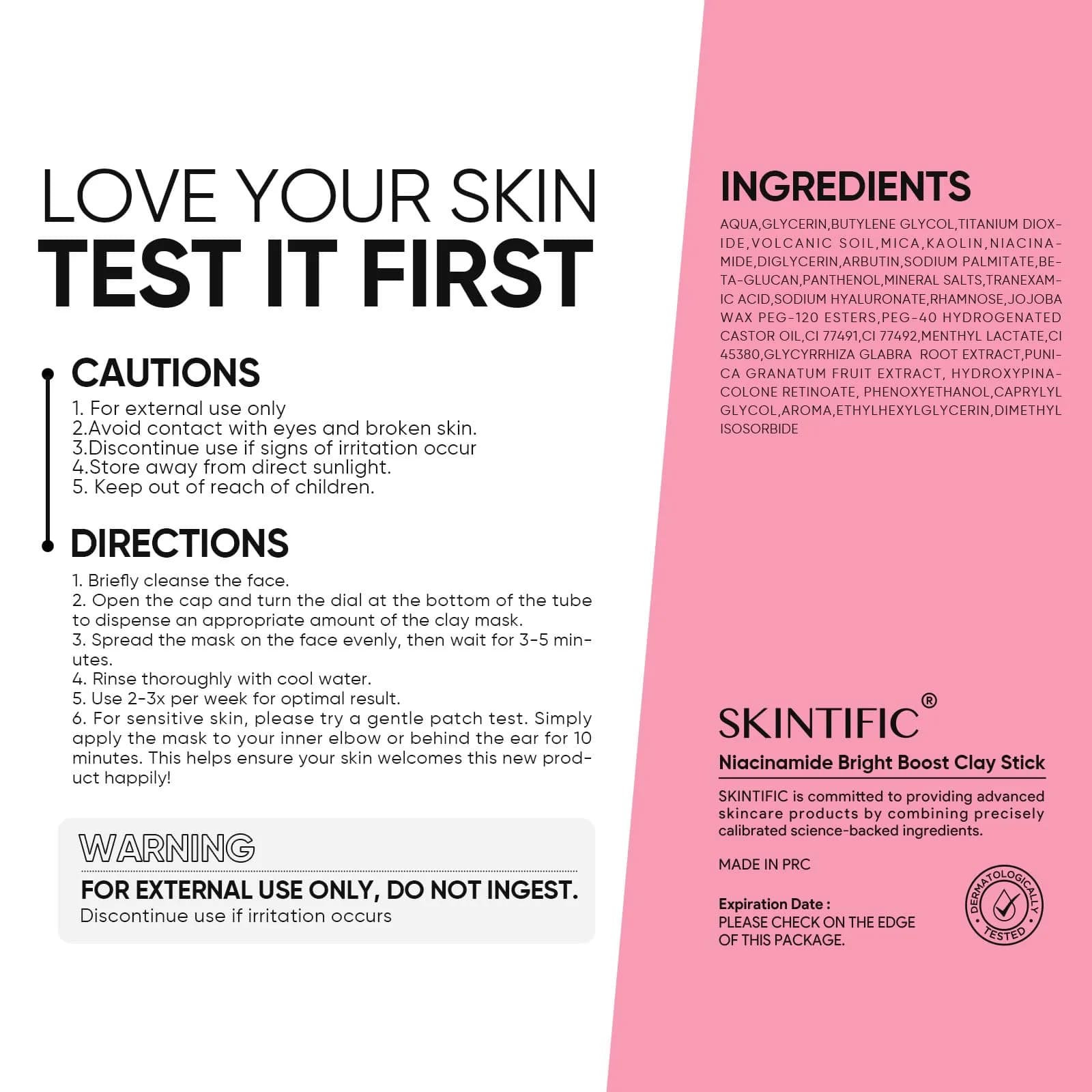 SKINTIFIC Bright Boost Face Mask Stick with Niacinamide & Arbutin, 30g (1.06 oz) | Brightens & Cools Skin - view 2