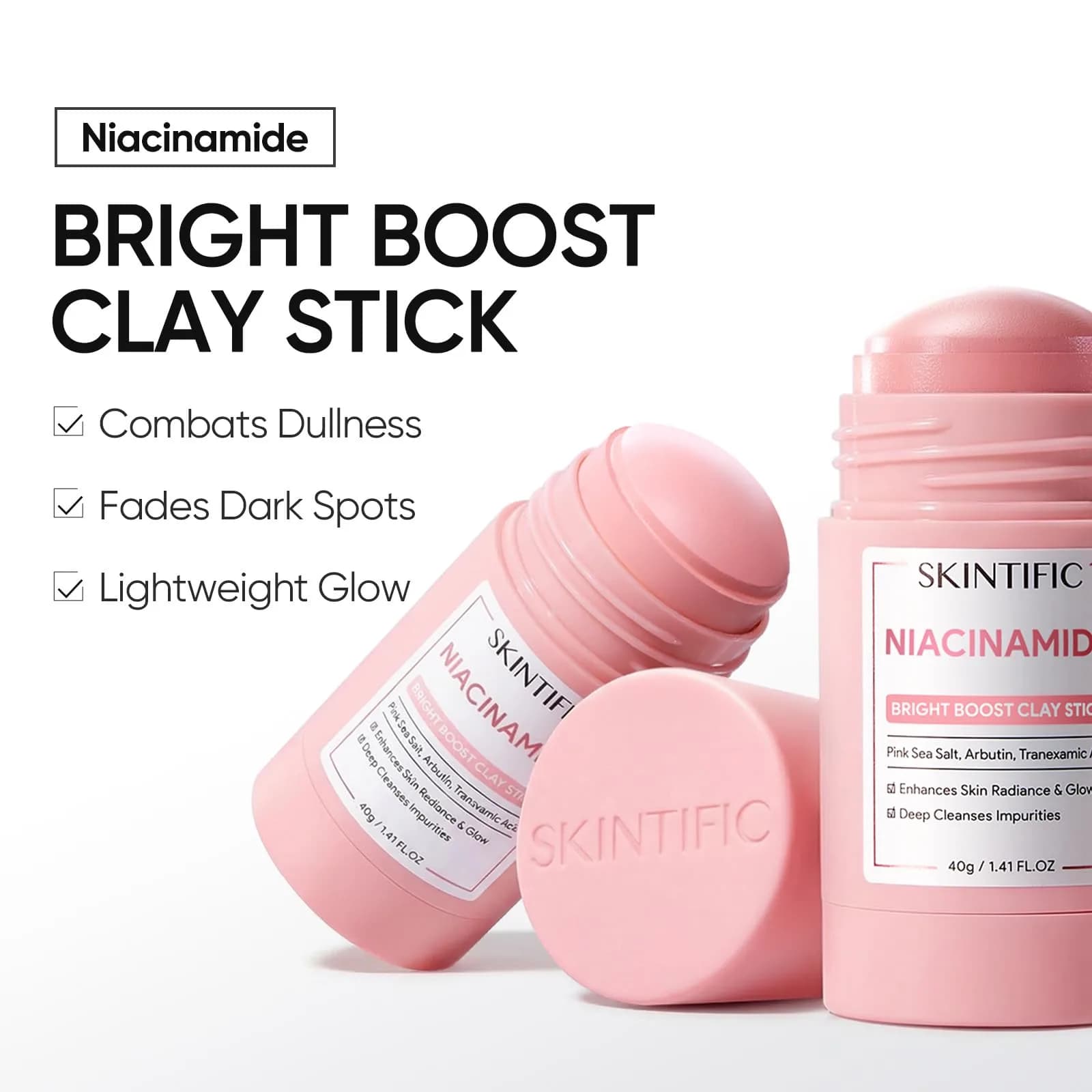 SKINTIFIC Bright Boost Face Mask Stick with Niacinamide & Arbutin, 30g (1.06 oz) | Brightens & Cools Skin - view 3