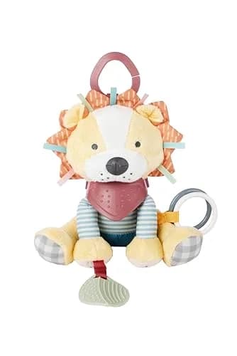 Skip Hop Bandana Buddies Soft Textured Baby Activity and Teething Toy with Rattles, Crinkle Sounds, Squeaker and Mirror, Lion, 7.5L x 4W x 9.5H in (19cm x 10cm x 24cm) thumbnail 1