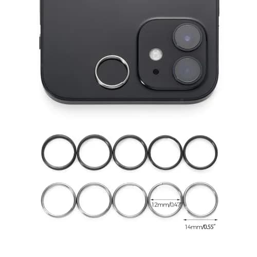FEGVE TC4 Titanium Small Split Key Rings, Jump Rings for Keys Jewelry DIY (20-Pack, Black+Silver) thumbnail 2