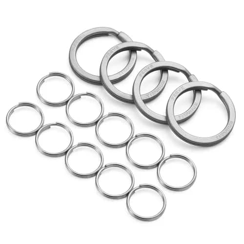 FEGVE TC4 Titanium Small Split Key Rings, Jump Rings for Keys Jewelry DIY | Corrosion-Resistant & Lightweight thumbnail 1