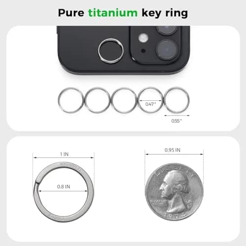 FEGVE TC4 Titanium Small Split Key Rings, Jump Rings for Keys Jewelry DIY | Corrosion-Resistant & Lightweight thumbnail 2