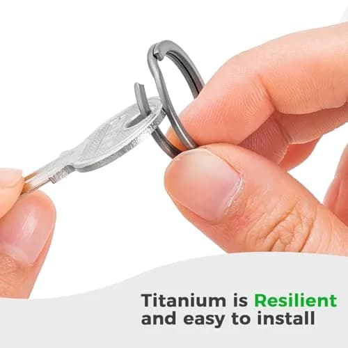 FEGVE TC4 Titanium Small Split Key Rings, Jump Rings for Keys Jewelry DIY | Corrosion-Resistant & Lightweight thumbnail 3