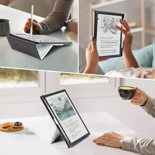 CoBak Case for 11" Kindle Scribe 3rd Gen 2025 Colorsoft | Sketch Sunflower PU Leather Folio with Pen Holder & Stand thumbnail 7