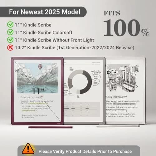 CoBak Case for 11" Kindle Scribe 3rd Gen 2025 Colorsoft | Sketch Sunflower PU Leather Folio with Pen Holder & Stand thumbnail 2