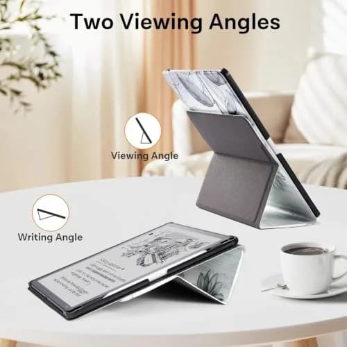 CoBak Case for 11" Kindle Scribe 3rd Gen 2025 Colorsoft | Sketch Sunflower PU Leather Folio with Pen Holder & Stand thumbnail 3