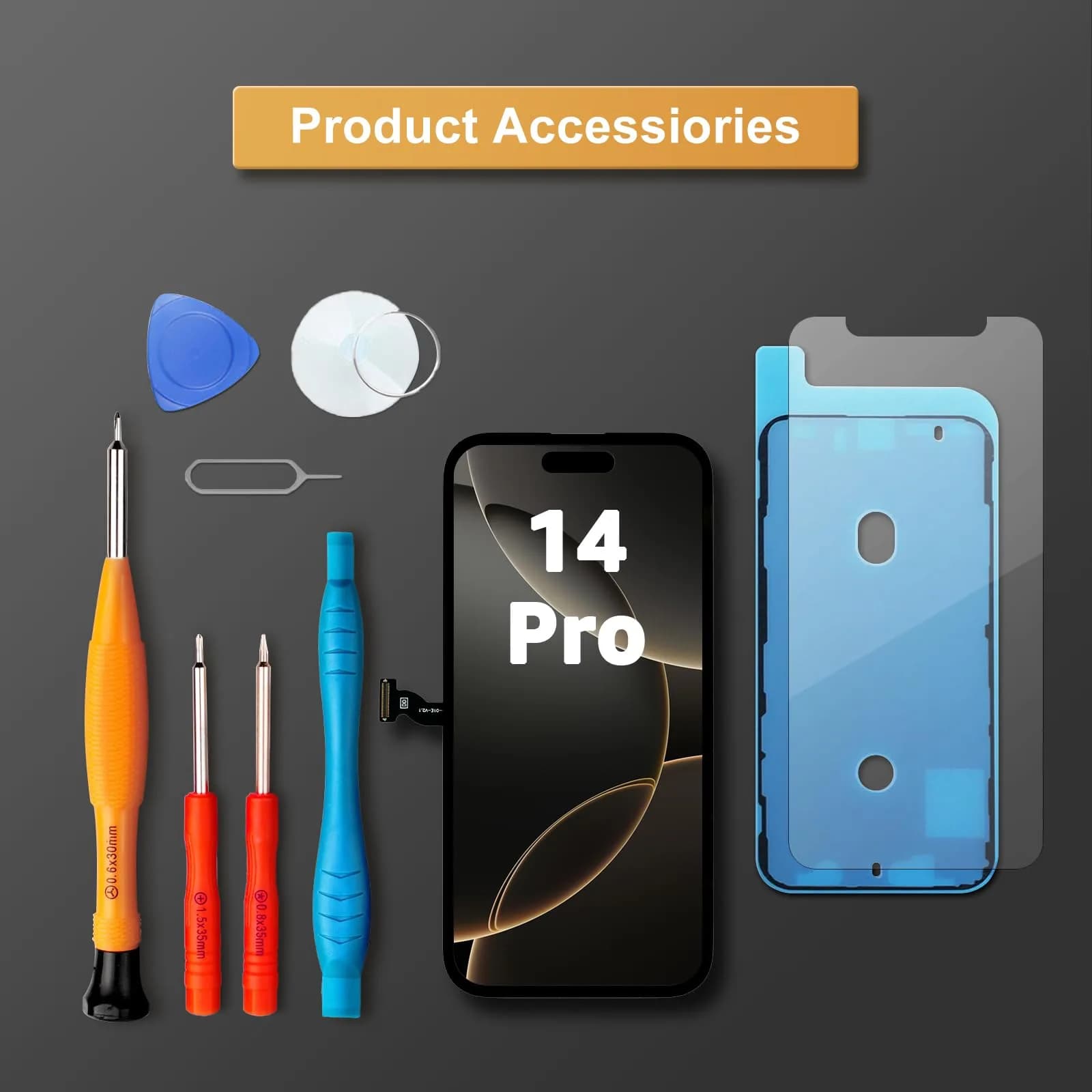 LL TRADER iPhone 14 Pro 6.1" FHD LCD Display Screen Replacement with Repair Kit - view 2