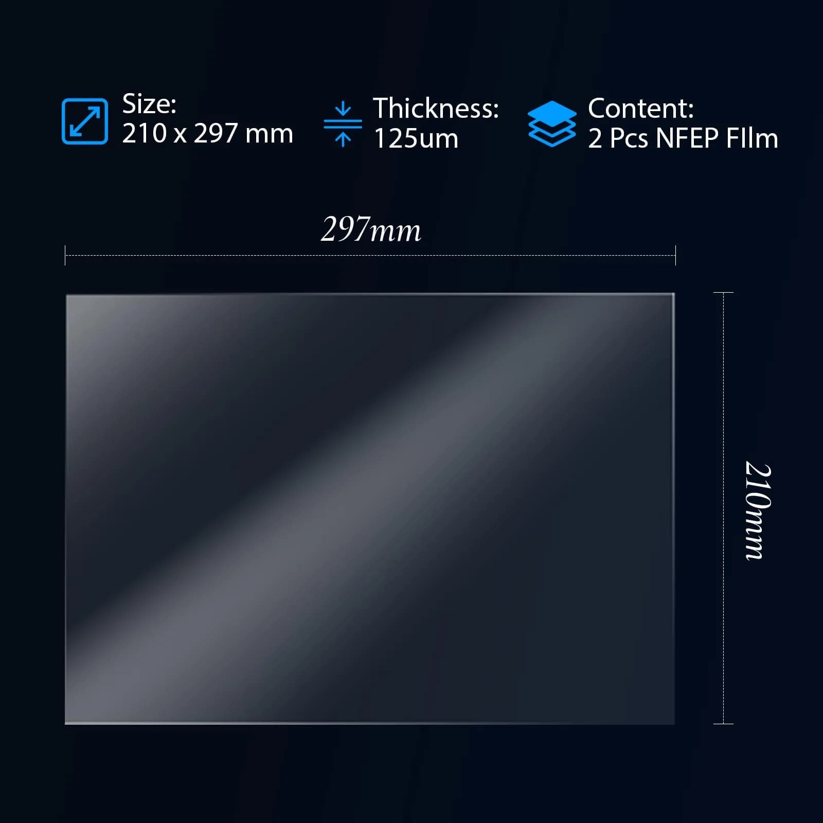 Siraya Tech NFEP Film 2.0 Enhanced PFA A4 Size (210 x 297mm) | Premium Resin 3D Printer Release Film - view 9