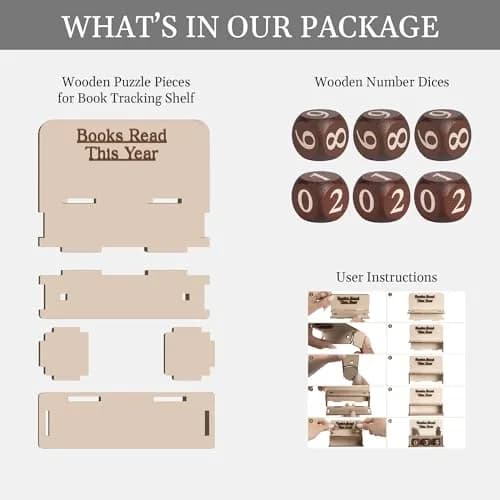 DINIZON Books Read This Year Counter Wooden Book Reading Tracker 16.5cm (6.5in) | Track Your Reading Journey thumbnail 4