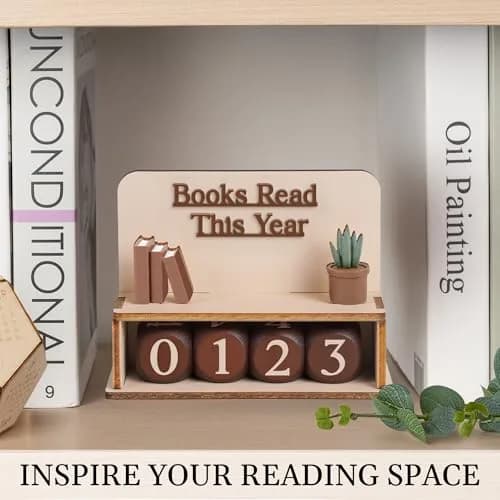 DINIZON Books Read This Year Counter Wooden Book Reading Tracker 16.5cm (6.5in) | Track Your Reading Journey thumbnail 5