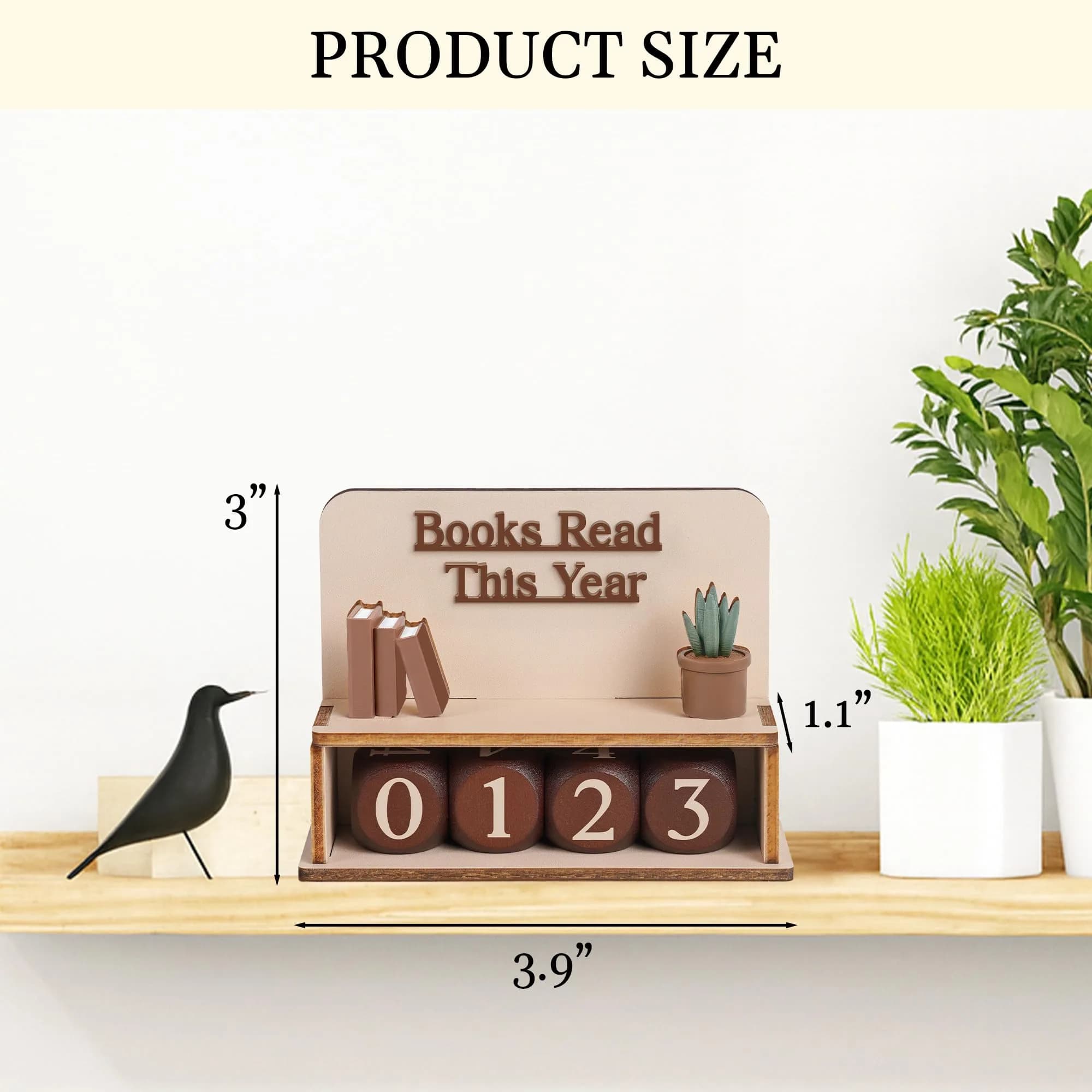 DINIZON Books Read This Year Counter Wooden Book Reading Tracker 16.5cm (6.5in) | Track Your Reading Journey - view 6