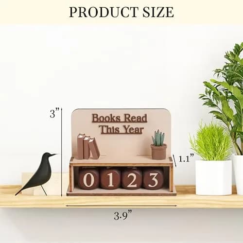 DINIZON Books Read This Year Counter Wooden Book Reading Tracker 16.5cm (6.5in) | Track Your Reading Journey thumbnail 6