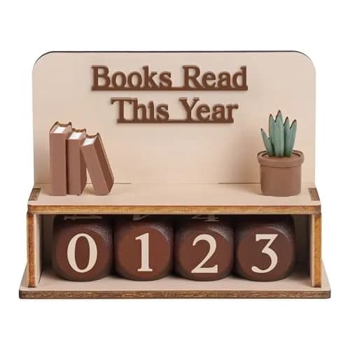 DINIZON Books Read This Year Counter Wooden Book Reading Tracker 16.5cm (6.5in) | Track Your Reading Journey thumbnail 1