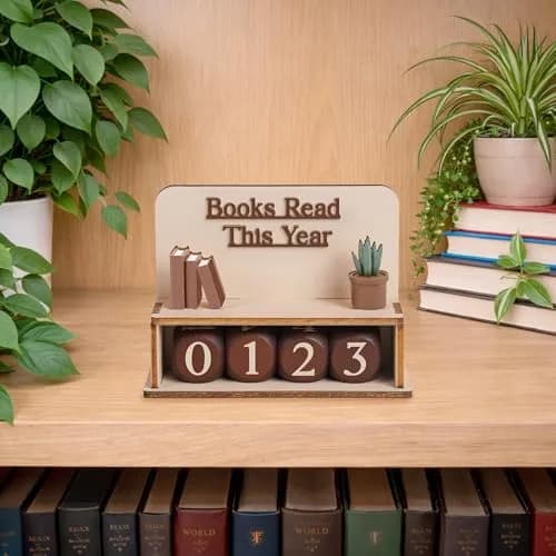 DINIZON Books Read This Year Counter Wooden Book Reading Tracker 16.5cm (6.5in) | Track Your Reading Journey thumbnail 7