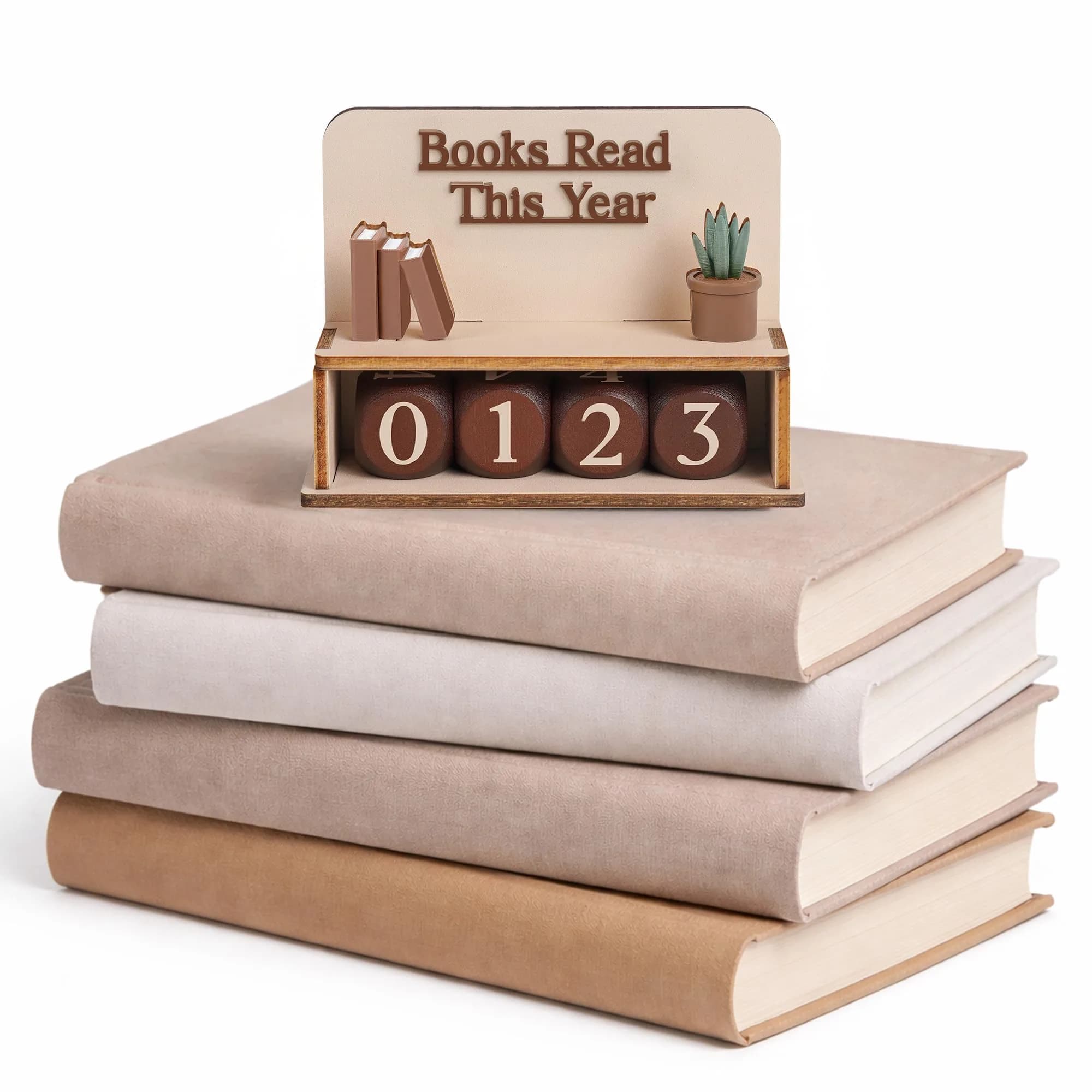 DINIZON Books Read This Year Counter Wooden Book Reading Tracker 16.5cm (6.5in) | Track Your Reading Journey - view 8