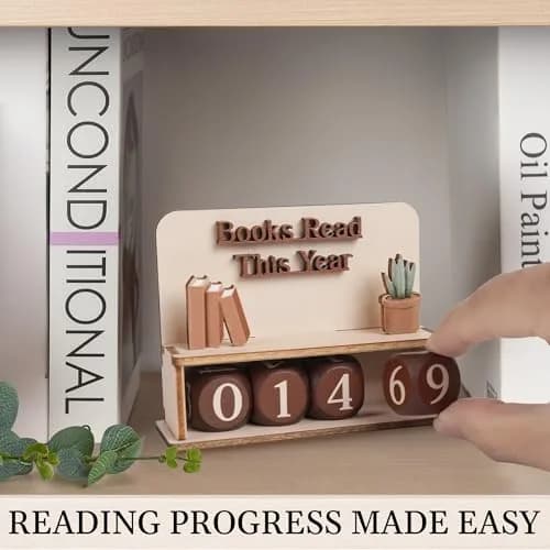 DINIZON Books Read This Year Counter Wooden Book Reading Tracker 16.5cm (6.5in) | Track Your Reading Journey thumbnail 3