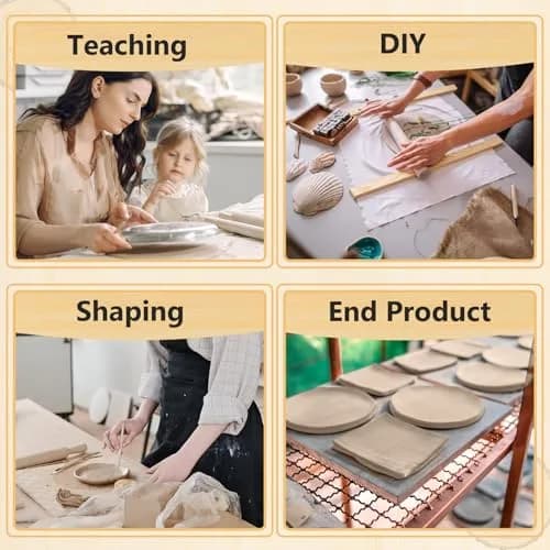 Sasylvia 10 Pcs Wood Clay Pottery Rolling Pin Guides Set, 5 Sizes (42.5mm Total Length) | For Even Clay Thickness thumbnail 6