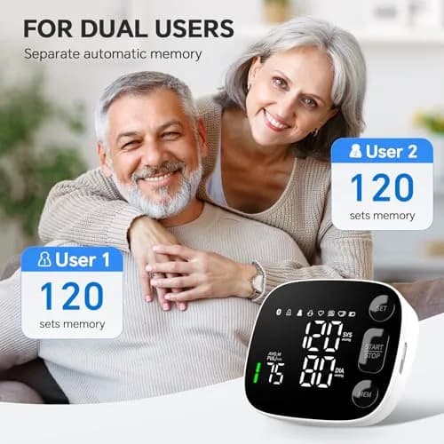 Oklar Bluetooth Blood Pressure Monitor 8.7"-16.5" | App Sync, Dual User, Large LED Display thumbnail 6