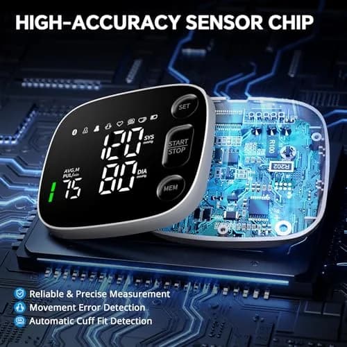 Oklar Bluetooth Blood Pressure Monitor 8.7"-16.5" | App Sync, Dual User, Large LED Display thumbnail 3