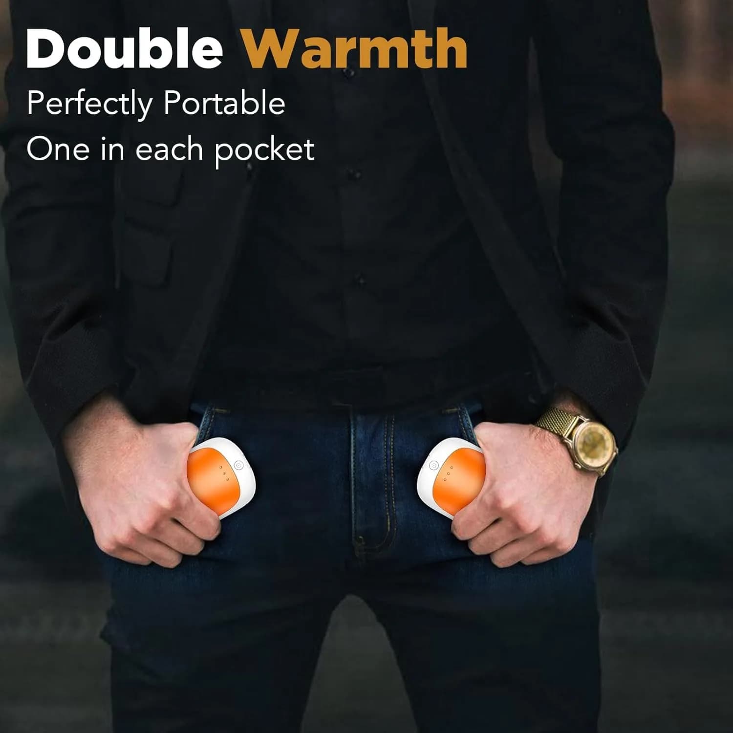 Lerat 2 Pack Rechargeable Hand Warmers 7.6cm x 4.6cm x 2cm | Portable Electric Pocket Heater for Winter Sports - view 4