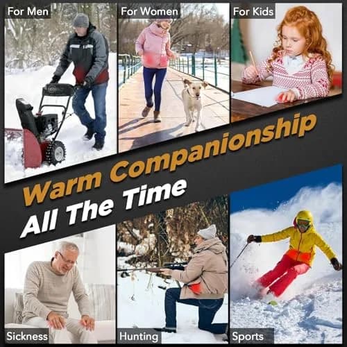 Lerat 2 Pack Rechargeable Hand Warmers 7.6cm x 4.6cm x 2cm | Portable Electric Pocket Heater for Winter Sports thumbnail 5