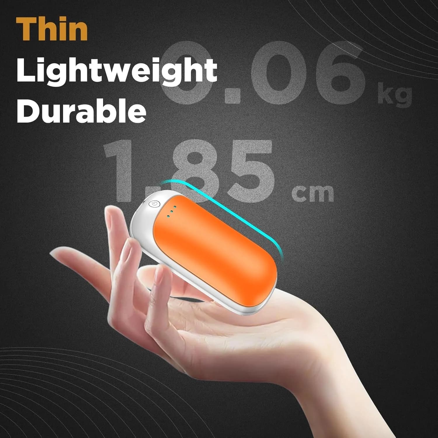 Lerat 2 Pack Rechargeable Hand Warmers 7.6cm x 4.6cm x 2cm | Portable Electric Pocket Heater for Winter Sports - view 2