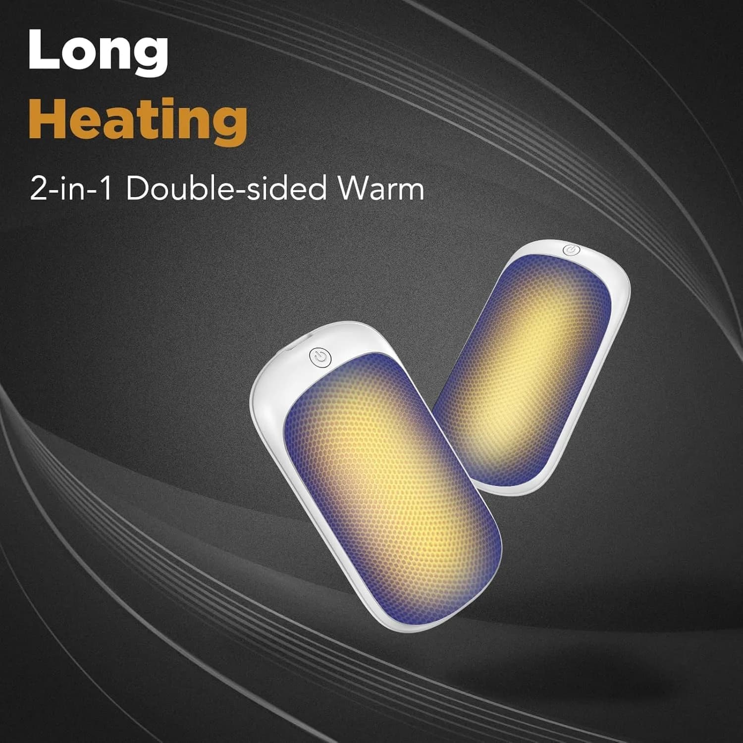 Lerat 2 Pack Rechargeable Hand Warmers 7.6cm x 4.6cm x 2cm | Portable Electric Pocket Heater for Winter Sports - view 3