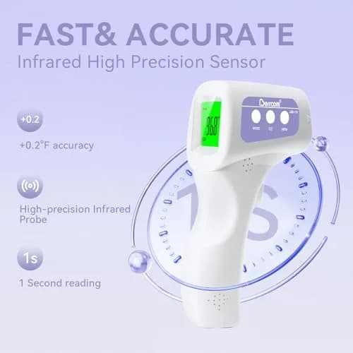 Berrcom 3-in-1 Non-Contact Infrared Forehead Thermometer, Purple | Fast Accurate Reading for All Ages thumbnail 5