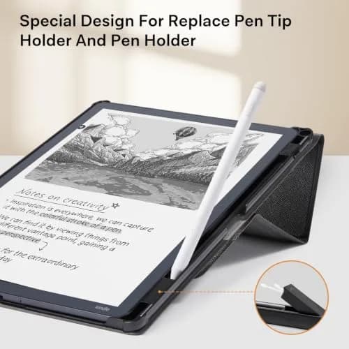 CoBak Case for 11" Kindle Scribe 3rd Gen 2025 | Auto Sleep Wake, Pen Holder, Waterproof PU Leather, Tri-Fold Viewing, Black thumbnail 4