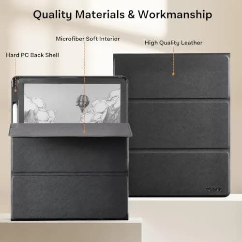CoBak Case for 11" Kindle Scribe 3rd Gen 2025 | Auto Sleep Wake, Pen Holder, Waterproof PU Leather, Tri-Fold Viewing, Black thumbnail 5