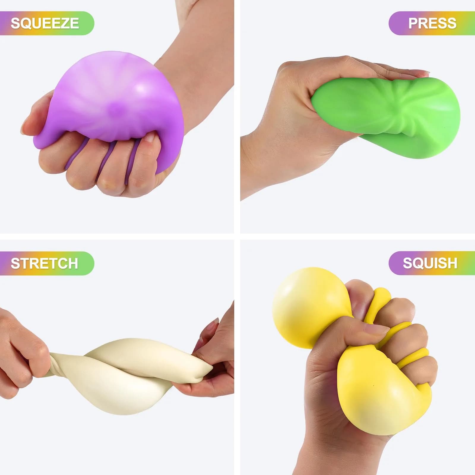 YHYAQYHYAX White Dumpling Squishy Toy | Sensory Fidget for Kids & Adults - view 3