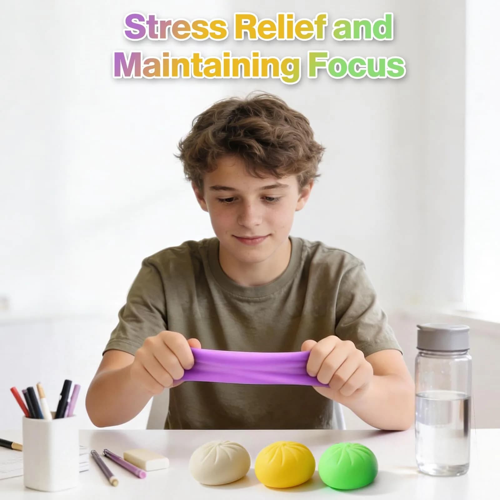 YHYAQYHYAX White Dumpling Squishy Toy | Sensory Fidget for Kids & Adults - view 4