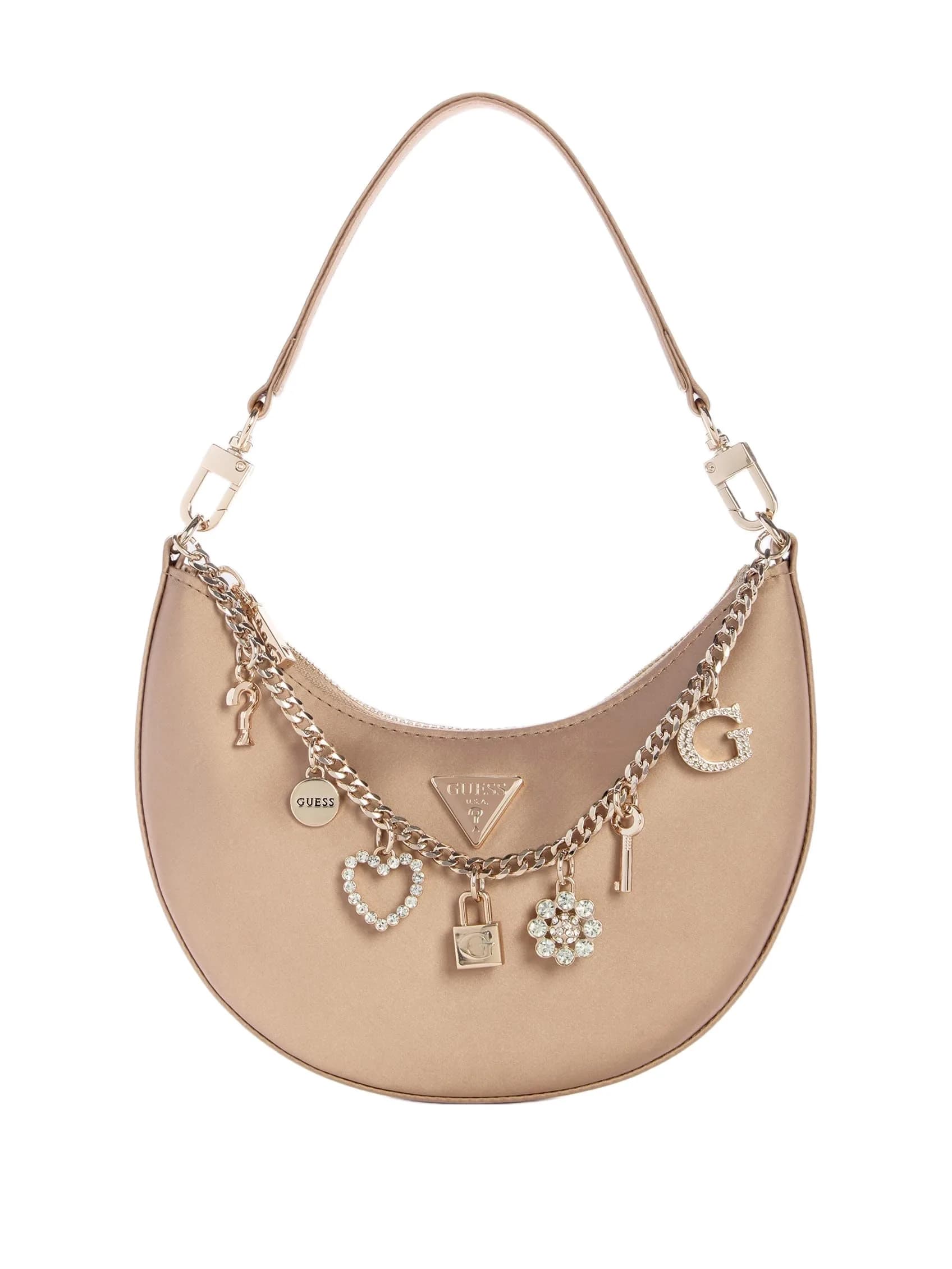 GUESS TASMIN MINI SHOULDER BAG, CHA, One Size | Elegant Bijou Design for Party & Casual Use