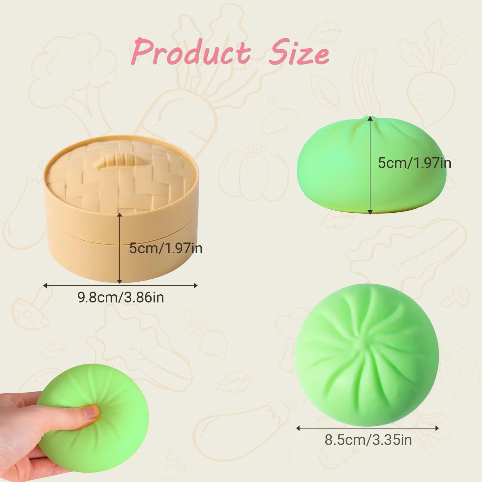 FUYUANLIEV Green Dumpling Squishy Toy Large | Non-Toxic BPA-Free Sensory Stress Ball - view 3
