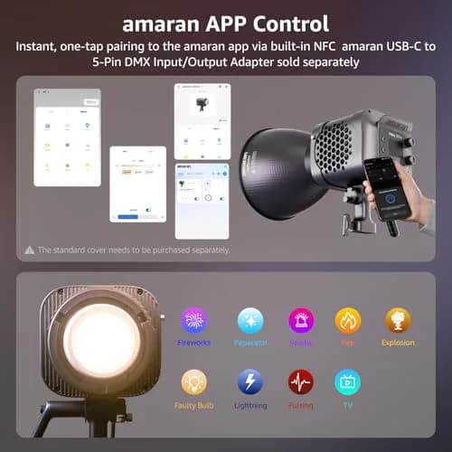 Amaran Halo 300x LED Studio Light 305W Bi-Color | Compact, Bright, Reliable for Creators thumbnail 5