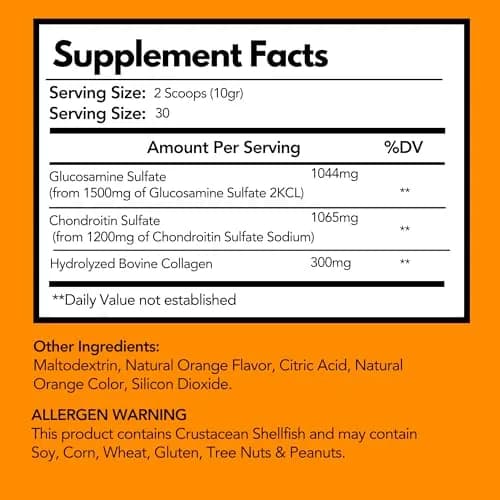 Arymar Glucosamine Chandroitin Powder 1500mg/1200mg | Joint Support for Mobility & Flexibility thumbnail 3