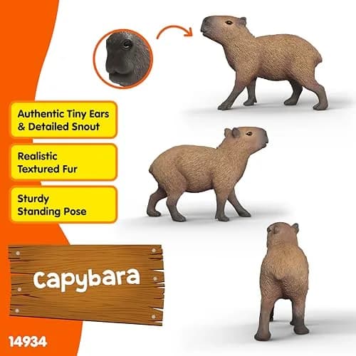 Schleich Capybara Toy Figurine 5.9cm (2.3in) | Realistic Wild Life Animal for Kids Ages 3+ thumbnail 2