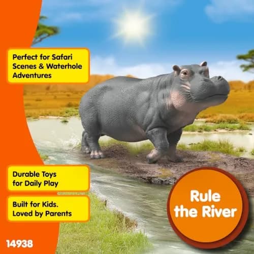 Schleich Hippopotamus Toy Figurine 12.8 cm (5.03 in) | Realistic Wild Life Animal thumbnail 4
